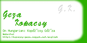 geza kopacsy business card